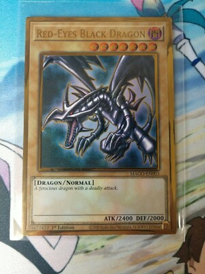 Yugioh Red-Eyes Black Dragon MAGO-EN003 1st Ed MAXIMUM GOLD Mint-image