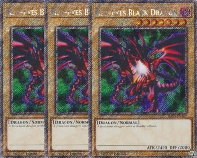 3x Yu-Gi-Oh! Red-Eyes Black Dragon 4th Alternative RA04-EN109 Platinum Playset-image
