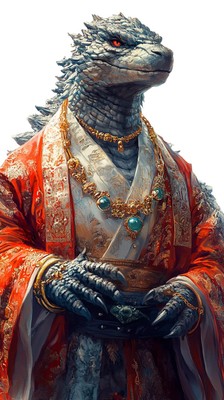 Festive Godzilla Portrait Vinyl Car Decal Sticker – Waterproof & UV-Resistant-image