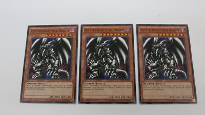 3x RED-EYES BLACK METAL DRAGON MIL1-EN035 1ST EDITION COMMON YUGIOH  NM UNPLAYED-image
