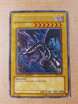 Red-Eyes B. Dragon BPT-005 limited edition Secret Rare Yugioh MP/HP Misprint-image