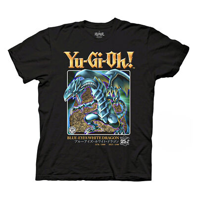 Yu-Gi-Oh! Duel Blue-Eyes White Dragon 25th Anniversary Adult T-Shirt Licensed-image