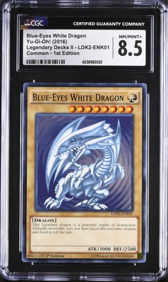 CGC 8.5 Blue-Eyes White Dragon LDK2-ENK01 1st Edition Legendary Decks 2 YuGiOh-image