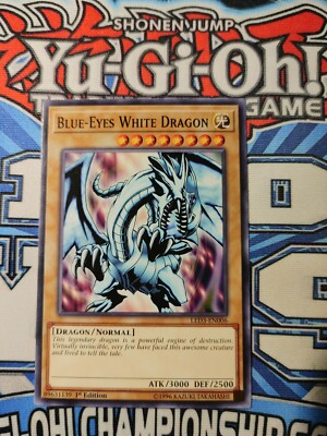 Yugioh BLUE-EYES WHITE DRAGON LED3-EN006 COMMON 1ST ED LOB ARTWORK NM-image