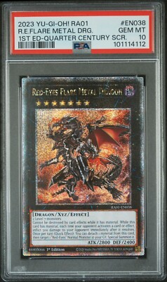 Yugioh - Red-Eyes Flare Metal Dragon RA01-EN038 1st Quarter Century Rare PSA 10-image