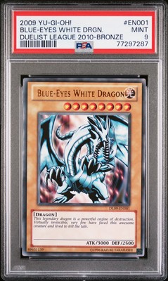 2009 YU-GI-OH! DUELIST LEAGUE 2010 COPPER #EN001 BLUE-EYES WHITE DRAGON PSA 9-image