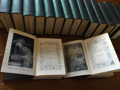 The Charles Dickens Library 14 Volume Set 1910 Educational Book Color Plates-image
