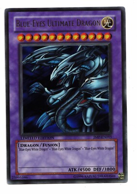 Yu-Gi-Oh Card Blue-Eyes Ultimate Dragon JMP-EN005 Ultra Rare Limited Edition! GD-image