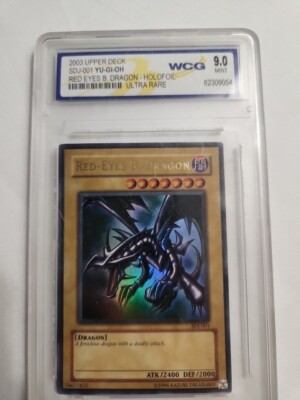 YUGIOH UpperDeck WCG 9.0 2003 Red-Eyes B. Dragon SDJ-001 Ultra Rare 1st Edition-image