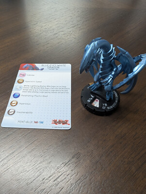 HEROCLIX YU-GI-OH! BLUE EYES WHITE DRAGON #001 LE AND #101 WITH CARDS LOT OF 2-image