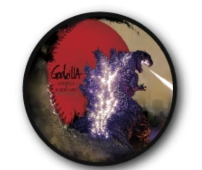 B - SIDE LABEL Sticker / Godzilla ( Realistic Godzilla Circle ) Japan NEW-image