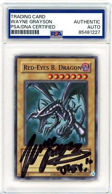 PSA Signed Red-Eyes Black Dragon RP01-EN011 Ultra Rare Wayne Grayson Joey-image