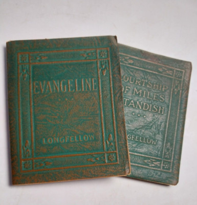 Longfellow Evangeline Courtship Miles Standish Little Leather Library 2 Book Set-image