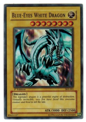 Yugioh Yu-Gi-Oh Blue-Eyes White Dragon Kaiba SKE-001 HOLO Rare 1st Edition -image
