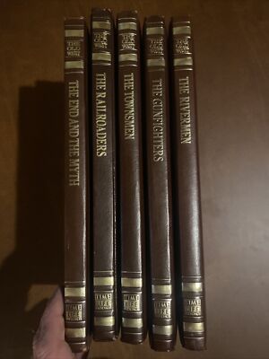 Lot of The Old West Time Life Leatherbound Vintage Books (5-book set) Perfect-image