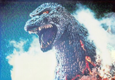 GODZILLA CHROMIUM 1996 PARALLEL HOLOCHROME STICKER # 52 GODZILLA ROARING MAD-image