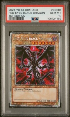 2024 Yu-Gi-Oh! Red-Eyes Black Dragon RA03-EN081 Platinum Secret Rare PSA 10-image