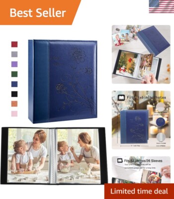 Elegant Mini Photo Album Set - Store 52 Vertical Photos in Faux Leather, 2-Pack-image