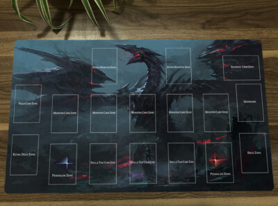 Ygomat Playmat Red-Eyes Black Dragon TCG CCG Trading Card Game Mat With Zones-image