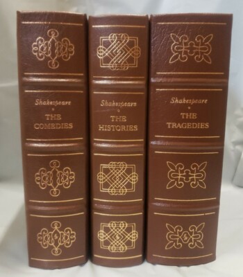 Shakespeare 3 Vol Set Tragedies, Comedies, Histories Leather Easton Press 100 -image