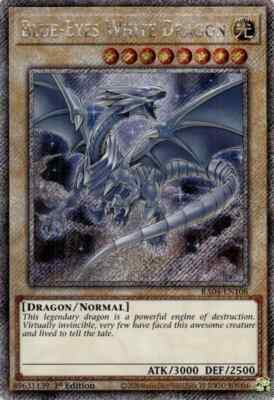 Blue-Eyes White Dragon (8th Art) (Quarter Century Secret Rare) RA04-EN108...-image