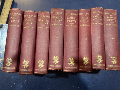 The Diary Of Samuel Pepys - G Bell & Sons 1913 HC Set 8 Vol. Set - EX Condition-image