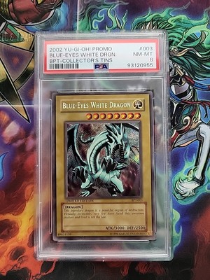 YUGIOH BPT-003 BLUE EYES WHITE DRAGON SECRET RARE HOLO FOIL CARD PSA 8 NM-MT-image
