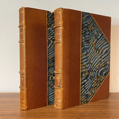 TALES OF A TRAVELLER Washington Irving 2 VOL SET 1895 Leather Binding ANTIQUE-image