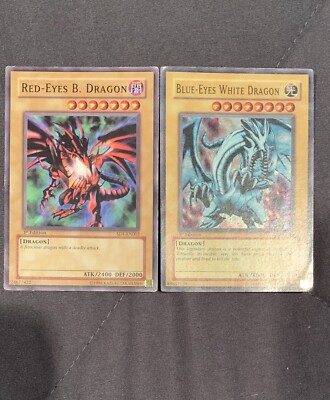 Yugioh - Blue-Eyes White Dragon - 1st Edition Card Red Eyes Black Dragon 1st Ed.-image
