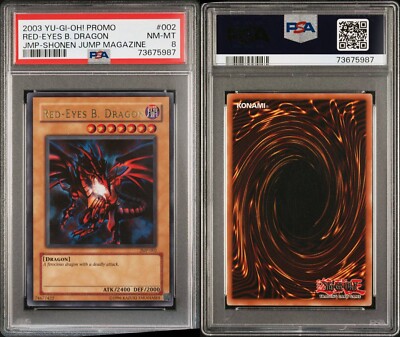 2003 Yugioh Promo Red-Eyes B. Black Dragon JMP-002 Holo POP 31 Ultra Rare PSA 8-image