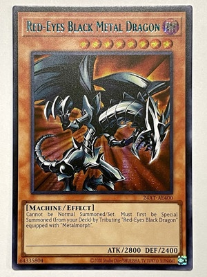 Red-Eyes Black Metal Dragon (blue text) - Secret Rare - 24AT-AE400 - LP - in USA-image