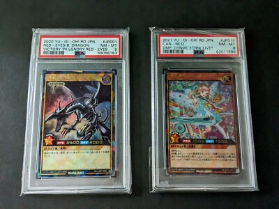 YU-GI-Oh! Rush Duel Japanese PSA8 Red-Eyes Black Dragon & Can-RE:D-image