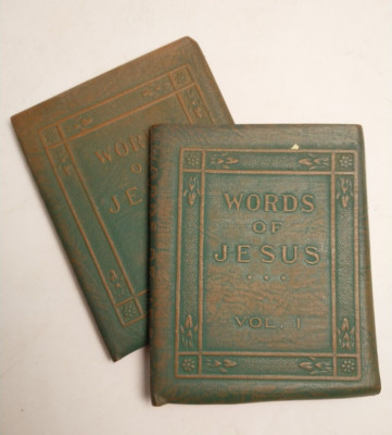 Words of Jesus vol 1&2 Bible Little Leather Library Redcroft Miniature Book Set-image