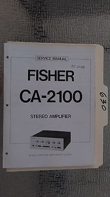 Fisher ca-2100 service manual original repair book stereo amp amplifier factory-image