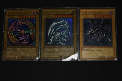 Yugioh Card Lot MP-DMG Dark Magician SDY,Blue-Eyes SDK,Red-Eyes B. Dragon SDJ #2-image