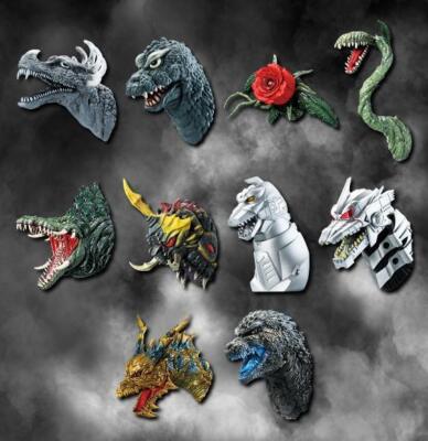 Ichiban Kuji Godzilla 70th Anniversary E Prize Monster Head Magnet Complete Set-image