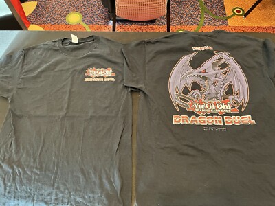 Vintage Yugioh Red Eyes Black Dragon Dragon Duel Konami Promo TCG T-Shirt Medium-image