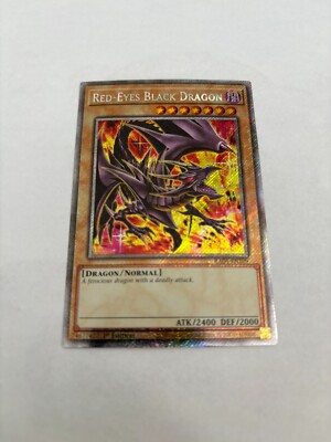 Yu-Gi-Oh Red Eyes Black Dragon 8th Art First Ed Platinum Secret RA04-EN109 NM-image