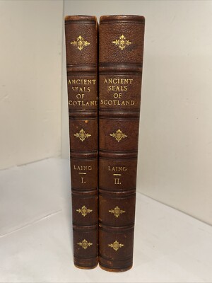Henry Laing: Descriptive Catalogue of Ancient Scottish Seals; leather, 2 vols.-image