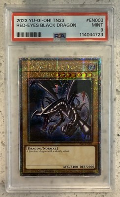 2023 YU-GI-OH! TN23-25TH ANV TIN: DUELING HEROES RED-EYES BLACK DRAGON PSA 9-image