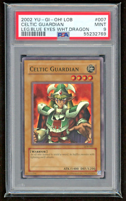 2002 CELTIC GUARDIAN LOB LEGEND OF BLUE EYES WHITE DRAGON PSA 9 MINT #007 YUGIOH-image
