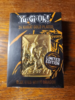 Fanattik - Yugioh - Gold Plated Limited Metal Card - Blue Eyes White Dragon-image