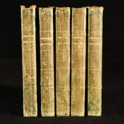 1828 5Vols Scientific Dialogues Jeremiah Joyce Volumes II-VI Quarter Morocco-image