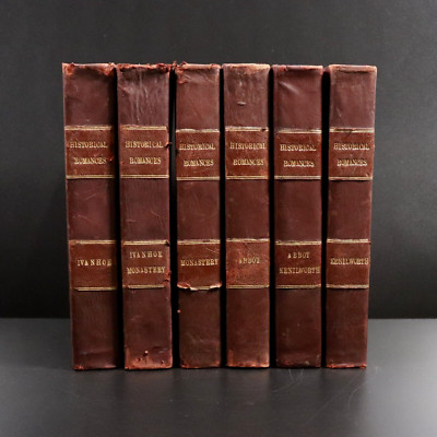 1822 6vol Historical Romances by Walter Scott Antiquarian Fiction Book Set-image