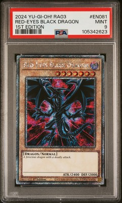 2024 YU-GI-OH! RA03-QUARTER CENTURY BONANZA 1ST ED RED-EYES BLACK DRAGON PSA 9-image