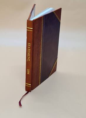 Statement, 1894. Volume 1 1894 [Leather Bound]-image
