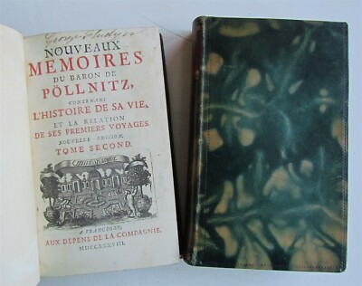 1738 2 volumes MEMOIRES du Baron de Pollnitz VOYAGES TRAVELS ANTIQUE-image
