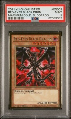Yugioh PSA 9 Mint 2021 Red-Eyes Black Dragon MGED-EN003 1st Premium Gold Rare-image