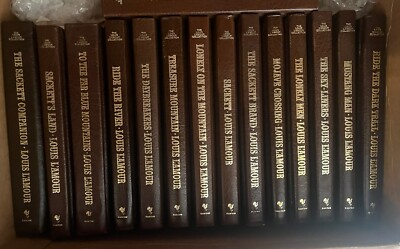SACKETT Family 20 Book Set Louis L'Amour Collection GENUINE Deluxe LEATHER Saga-image