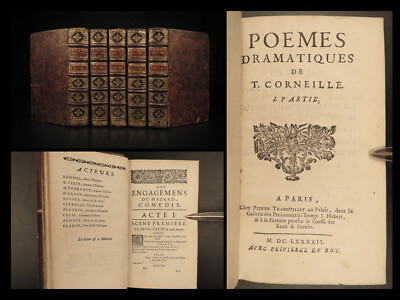 1692 French Theatre Dramatic Poems of Thomas Corneille Plays Drama 5v SET Paris-image
